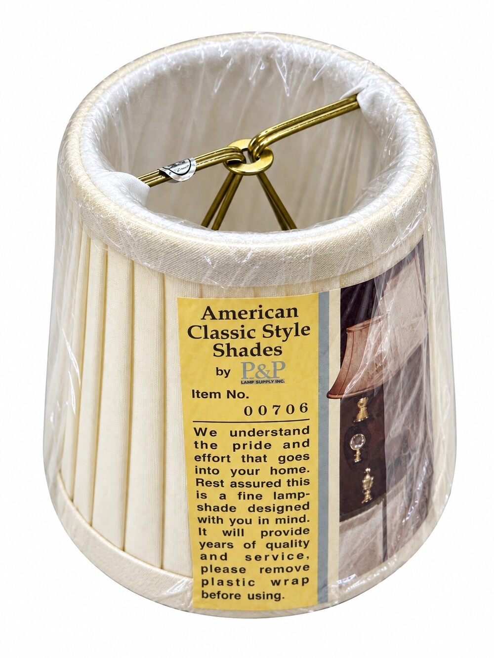 Vintage P&P Lamp Supply Inc Pleated Fabric Lamp Shade